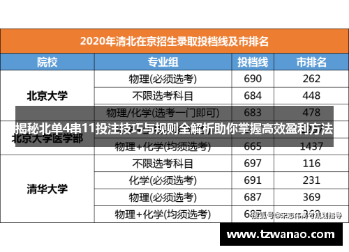 揭秘北单4串11投注技巧与规则全解析助你掌握高效盈利方法