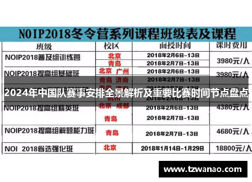 2024年中国队赛事安排全景解析及重要比赛时间节点盘点 2024年中国队赛事安排全景解析及重要比赛时间节点盘点